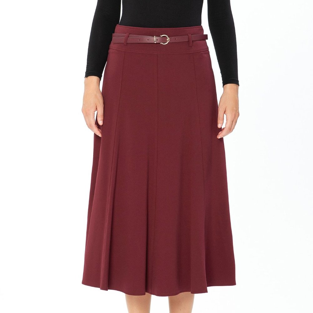 Midi Burgundy Skirt